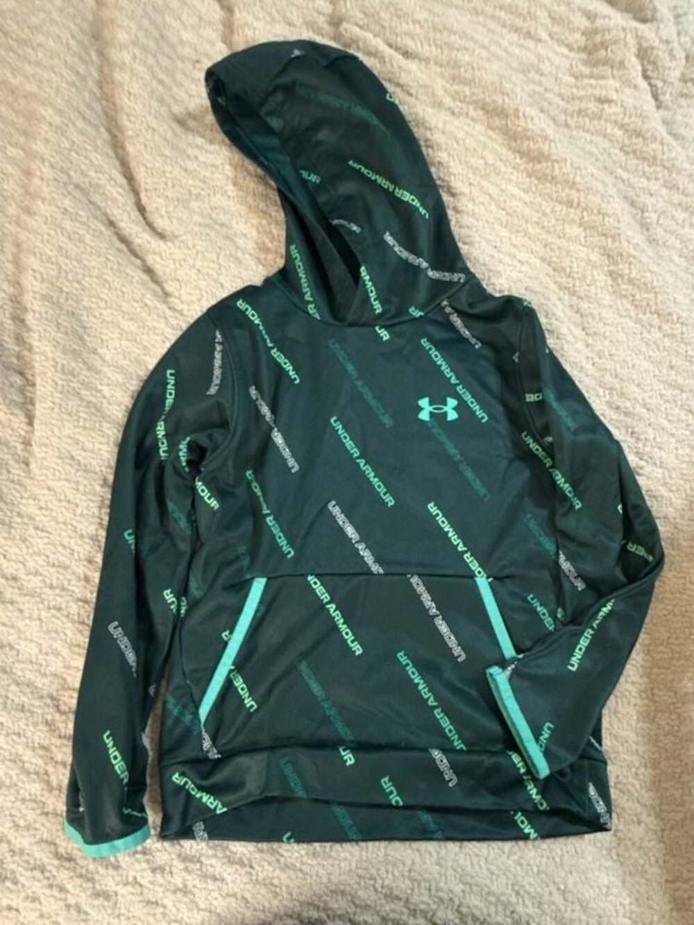 Under Armour ColdGear Loose Fit Youth Boys Logo Print Hoodie